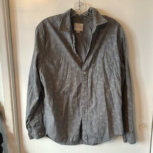 Button down dress shirt grey size large